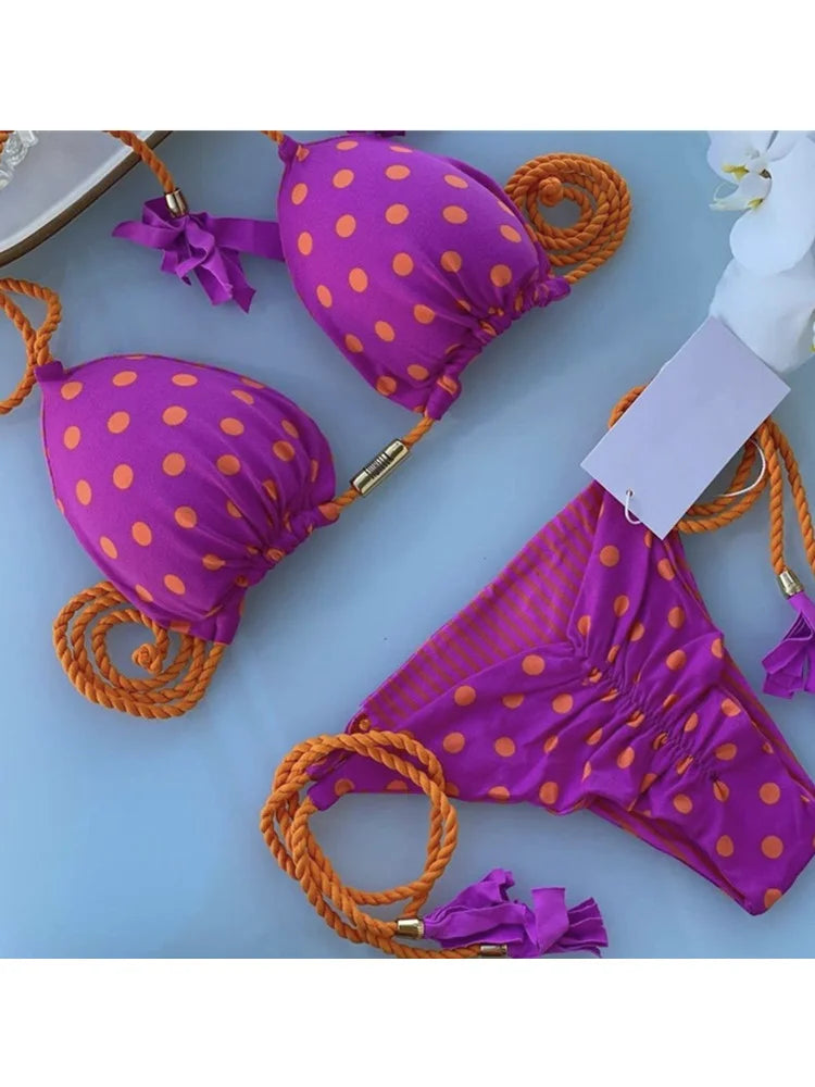 Biquíni de Cordas em Cores Vibrantes